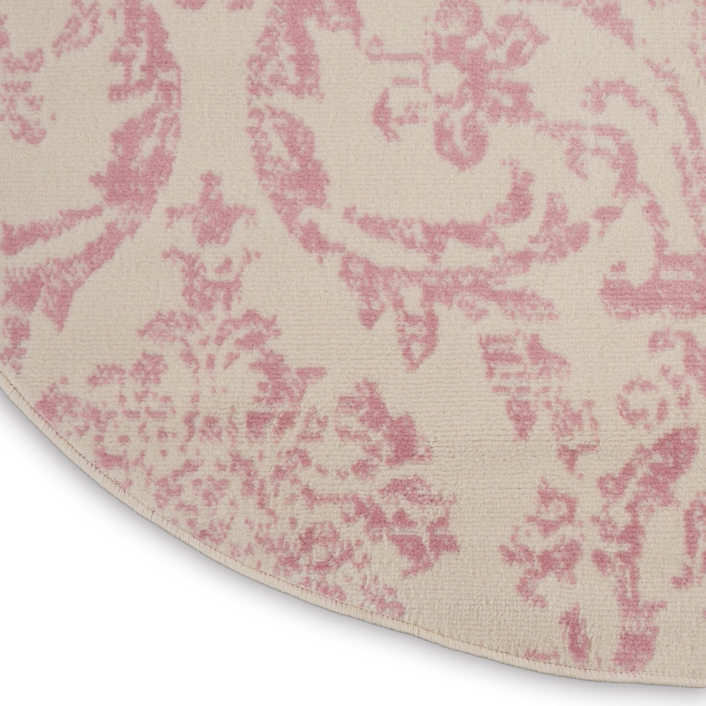 Nourison Jubilant 8' x Round Ivory Pink Vintage Indoor Rug