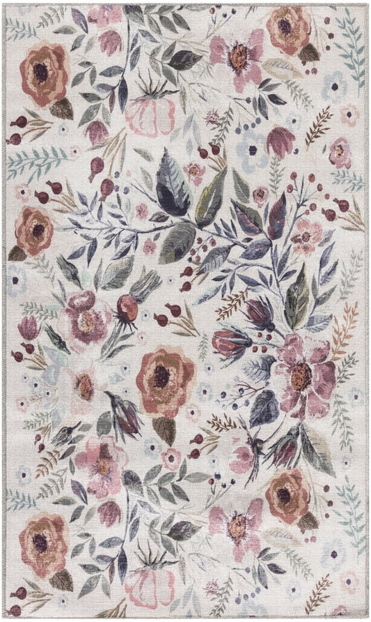 Nourison Nourison Washables 2' x 3' Ivory Pink Vintage Indoor Rug