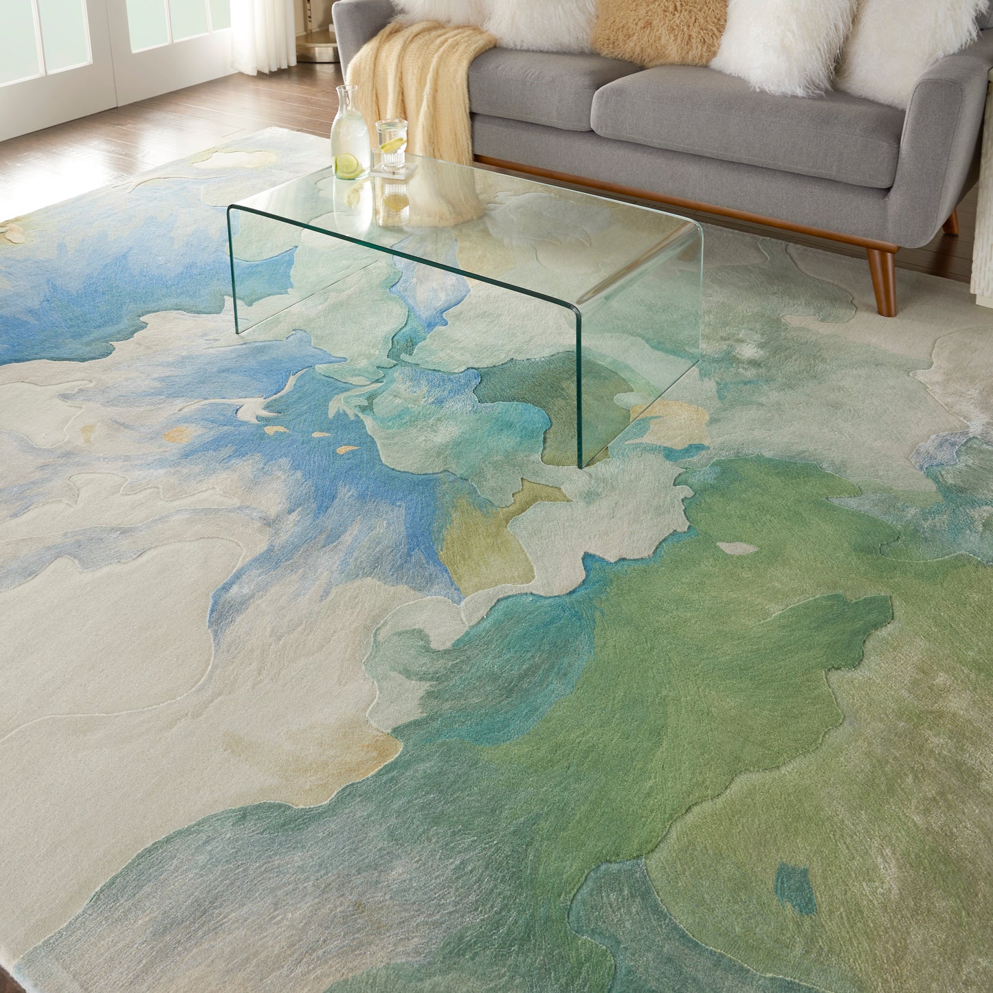 Nourison Prismatic 8'6" x 11'6" Seafoam Modern Indoor Rug