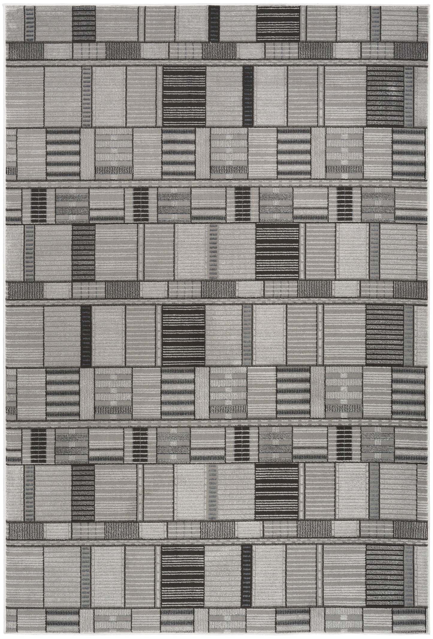 Nourison Nordic 4' x 6' Black Grey Modern Indoor Rug