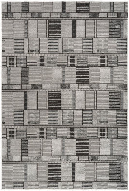 Nourison Nordic 4' x 6' Black Grey Modern Indoor Rug