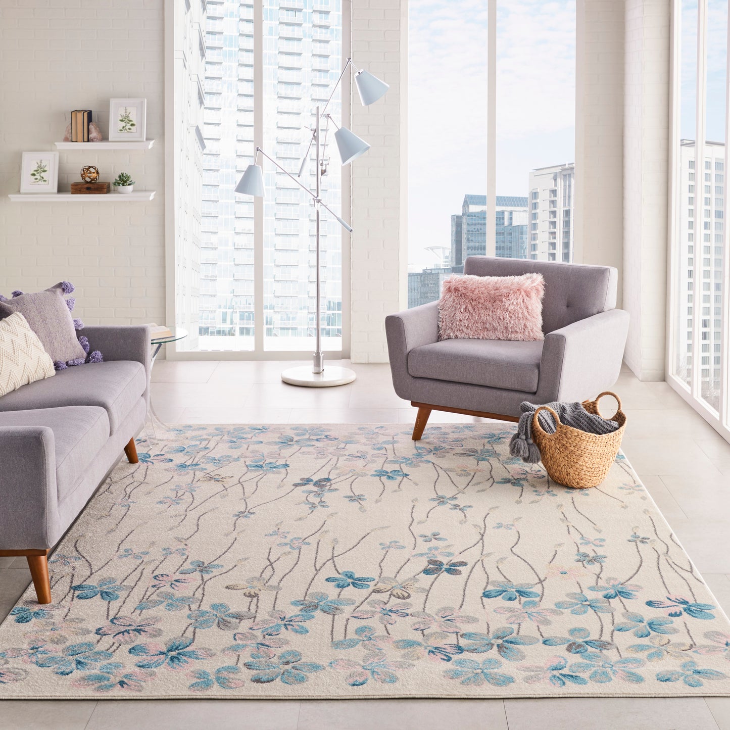 Nourison Tranquil 8'10" x 11'10" Ivory Contemporary Indoor Rug