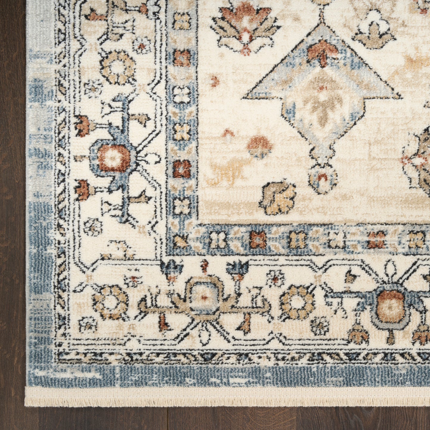 Nourison Pardis 4' x 6' Blue Taupe Vintage Indoor Rug