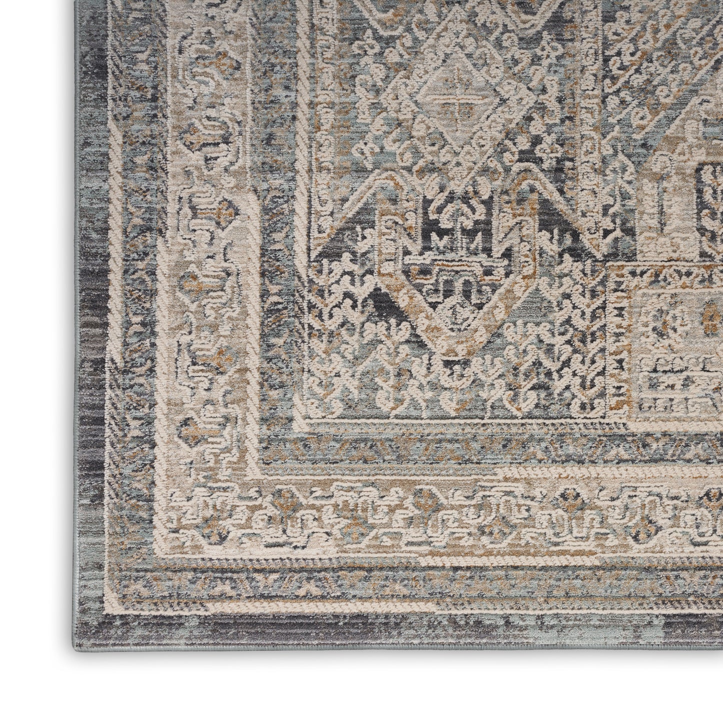 Nourison Lynx 2'3" x 10' Ivory Charcoal Vintage Indoor Rug