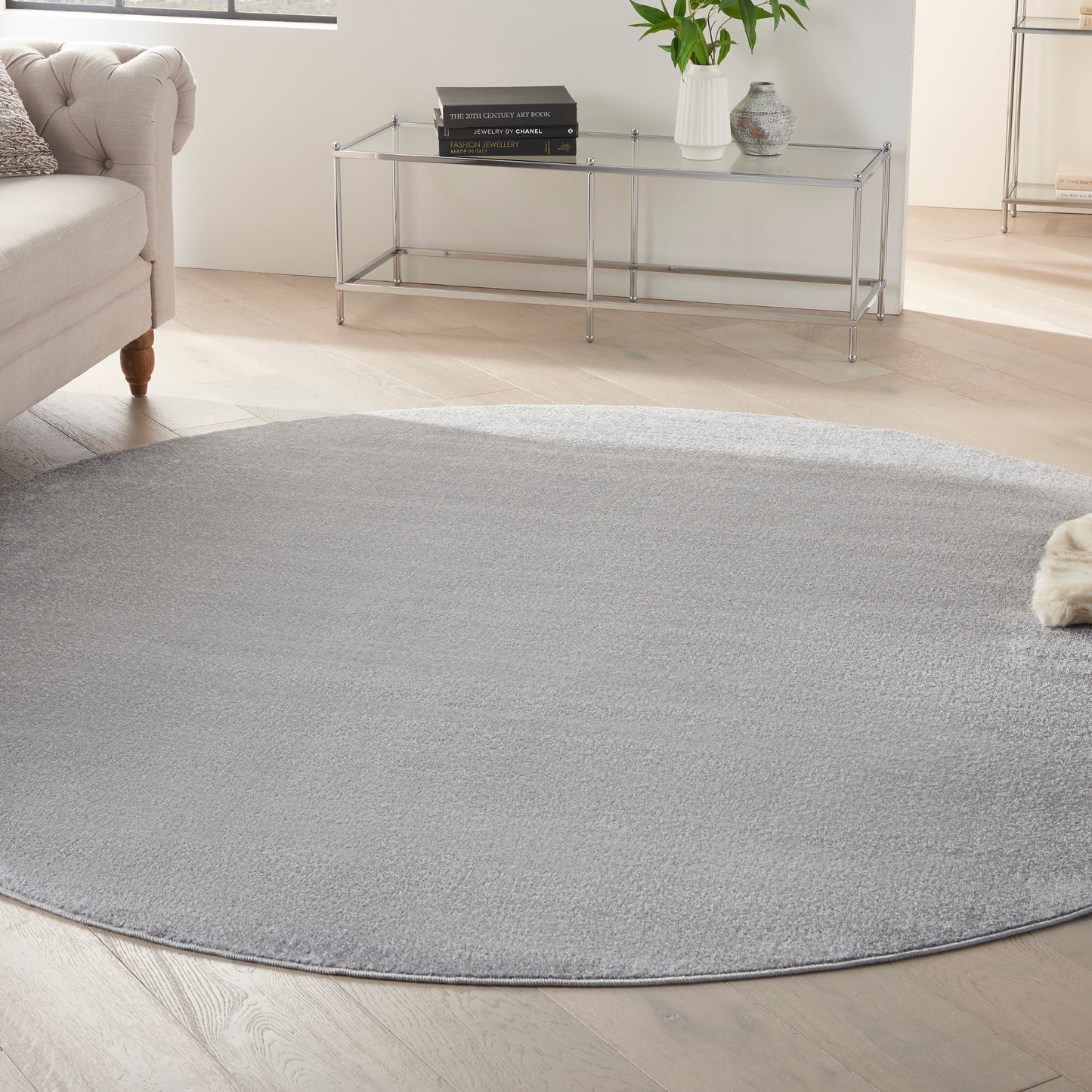 Nourison Nourison Essentials 10' x Round Silver Grey Outdoor Rug