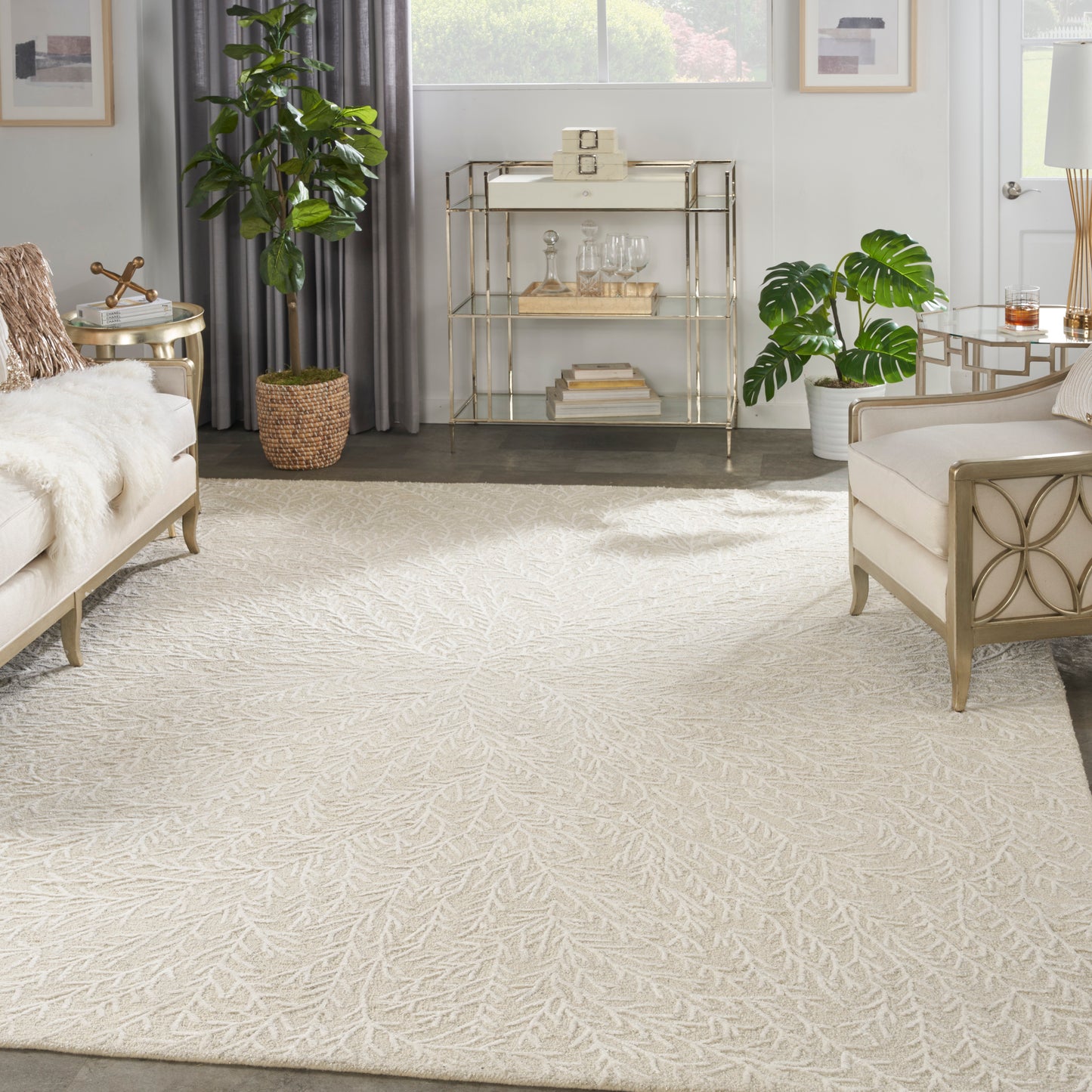 Michael Amini Ma30 Star 9'9" x 13'9" Ivory Modern Indoor Rug