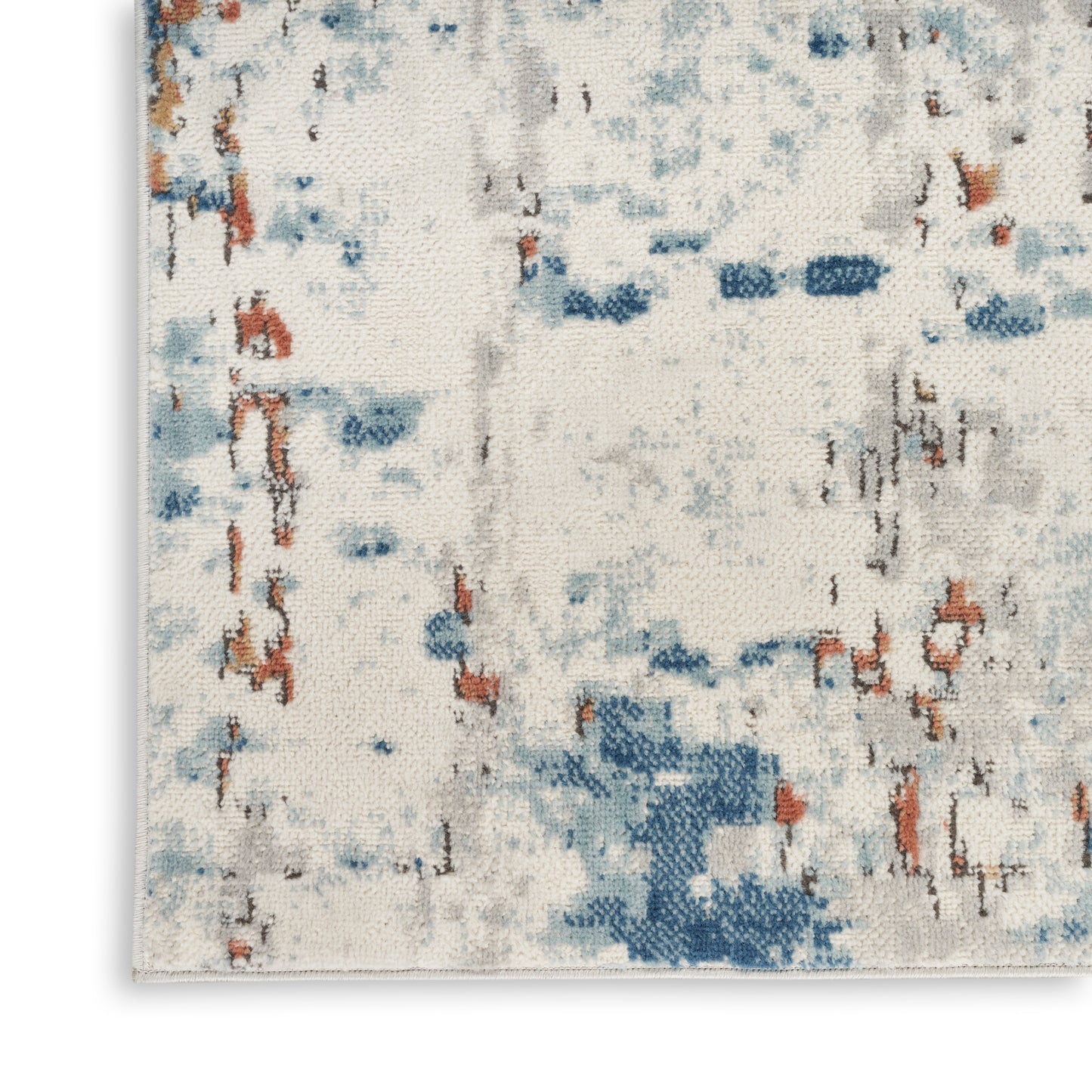 Nourison Quarry 2'2" x 7'6" Beige Blue Rust Modern Indoor Rug