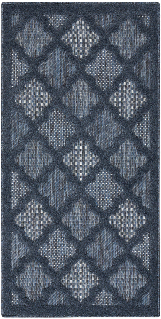 Nourison Easy Care 2' x 4' Navy Blue Modern Rug
