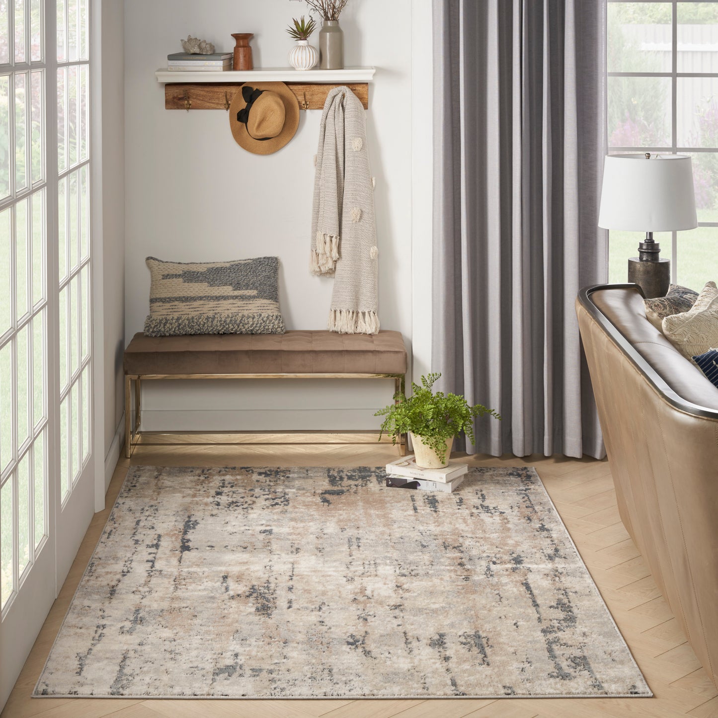 Nourison Quarry 3'9" x 5'9" Beige Grey Modern Indoor Rug