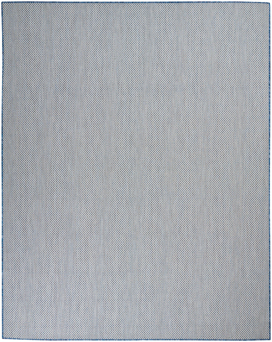 Nourison Courtyard 10' x 14' Ivory Blue Modern Rug