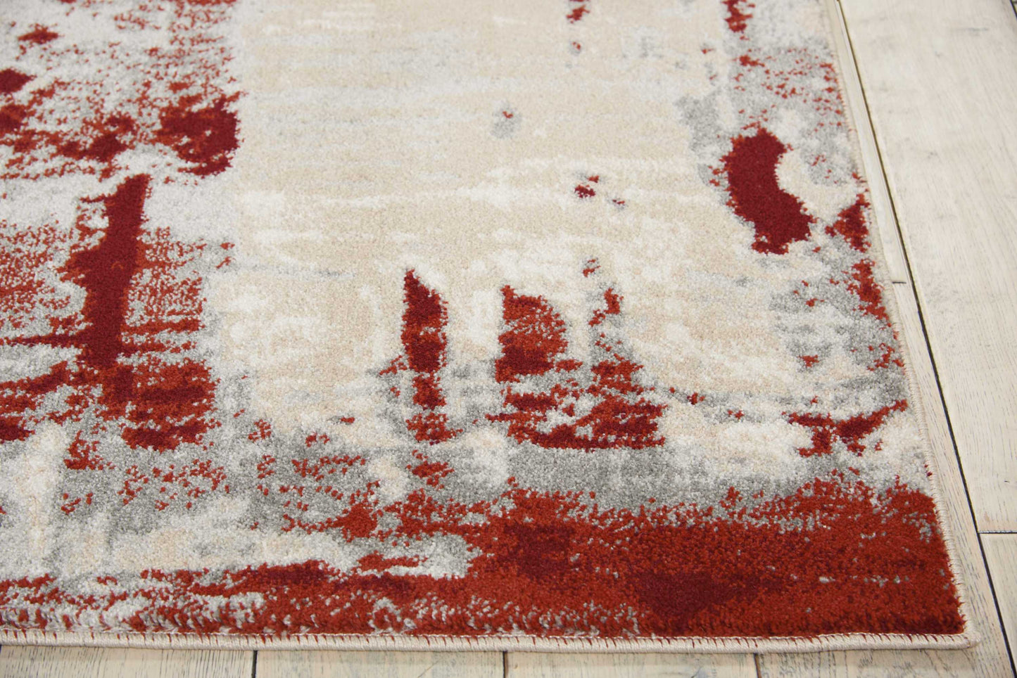 Nourison Maxell 9'3" x 12'9" Ivory/Red Modern Indoor Rug