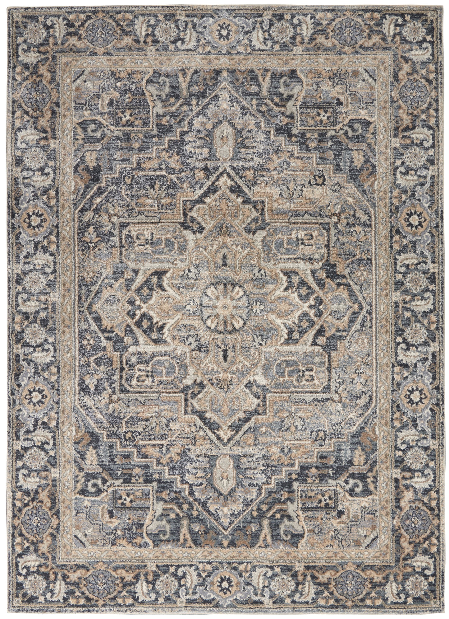 Nourison Moroccan Celebration 3'10" x 5'10" Navy Vintage Indoor Rug