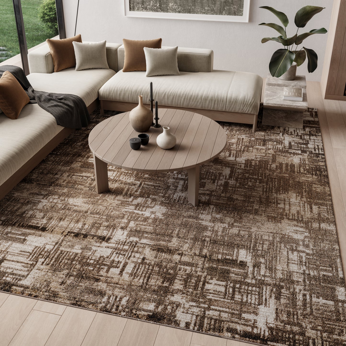 Nourison Dekor 7'10" x 9'10" Brown Modern Indoor Rug