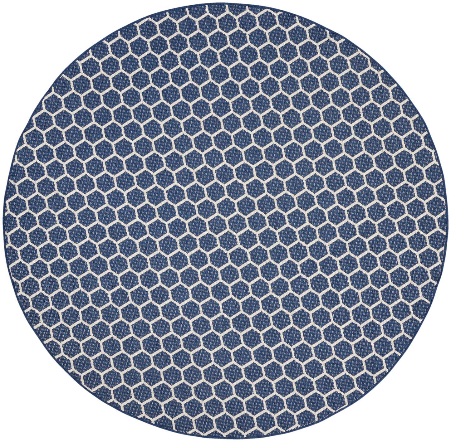 Nourison Twist Reversible 8' x Round Navy Modern Rug
