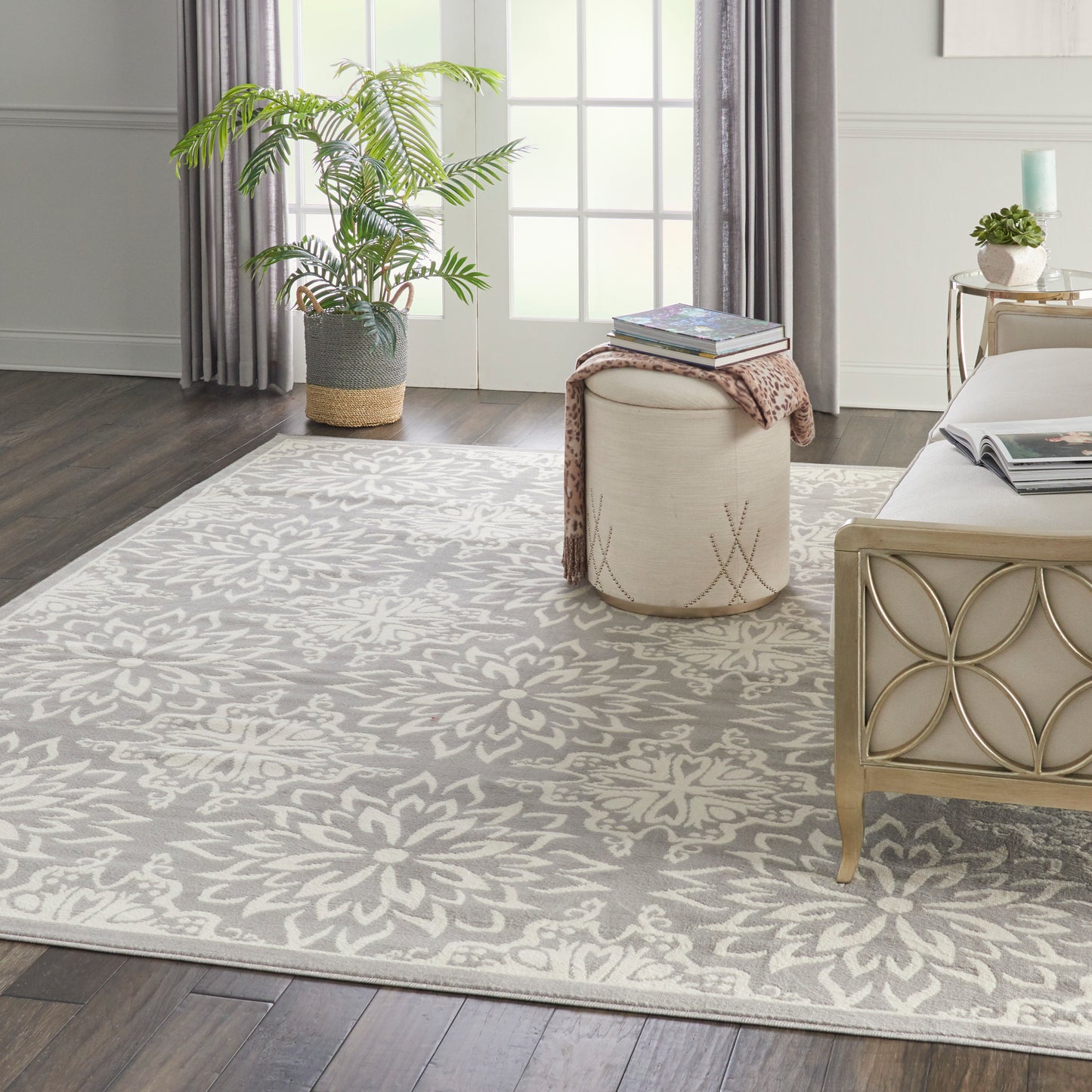 Nourison Jubilant 7' x 10' Ivory/Grey Farmhouse Indoor Rug