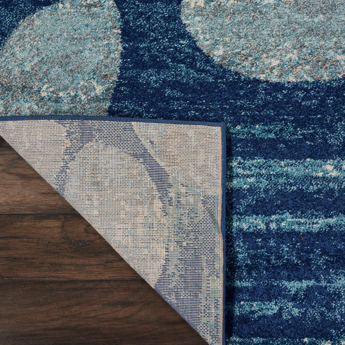 Nourison Tranquil 2'3" x 7'3" Navy/Light Blue Farmhouse Indoor Rug
