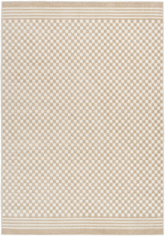 Nourison Care Free 5'3" x 7' Beige Modern Indoor Rug