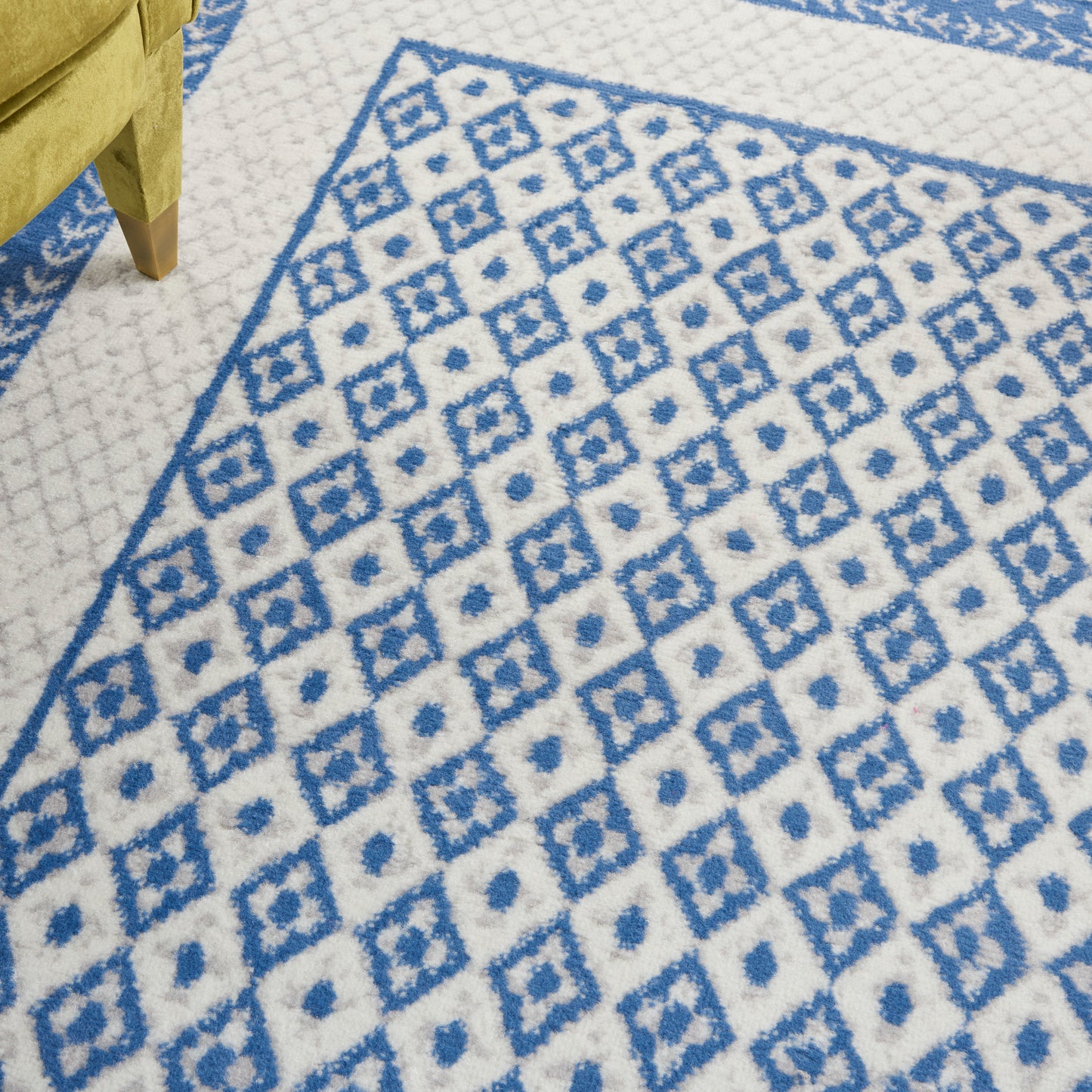 Nourison Whimsicle 4' x 6' Ivory Blue Farmhouse Indoor Rug
