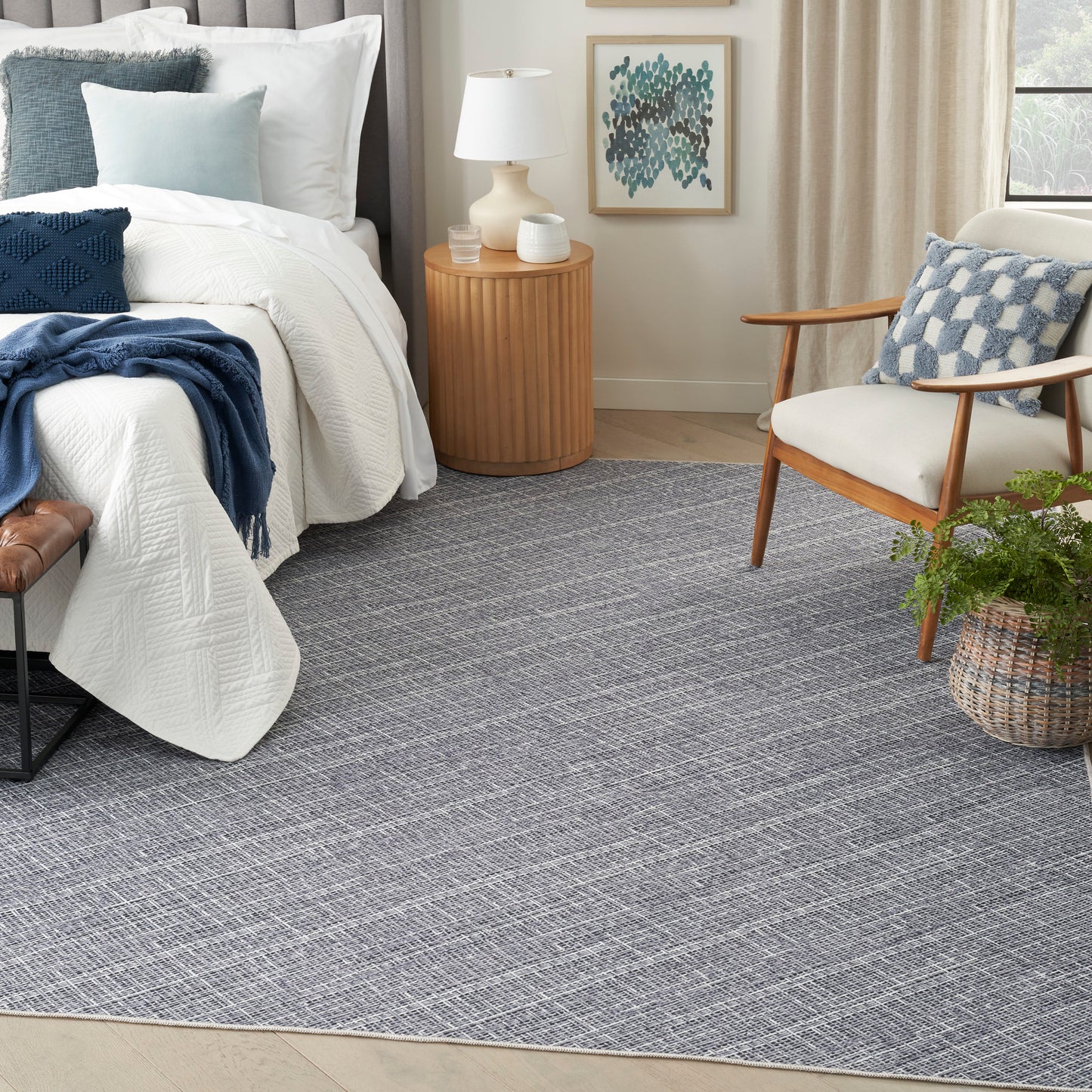 Nourison Nourison Washables 4' x 6' Grey Modern Indoor Rug