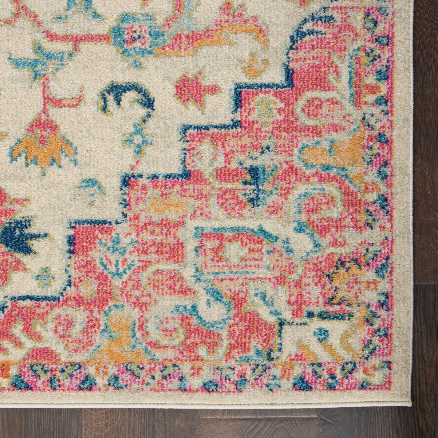 Nourison Passion 6'7" x 9'6" Ivory Pink Bohemian Indoor Rug