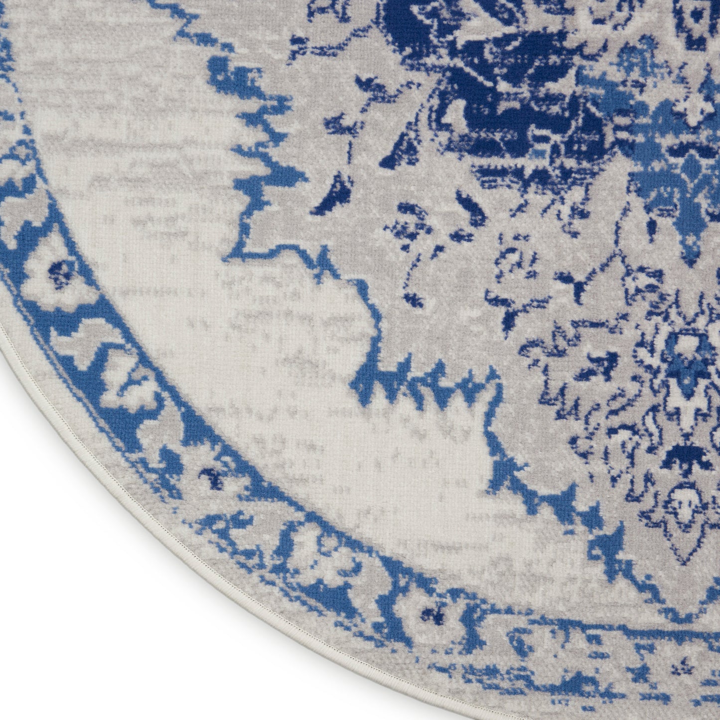 Nourison Whimsicle 5' x Round Ivory Blue Bohemian Indoor Rug