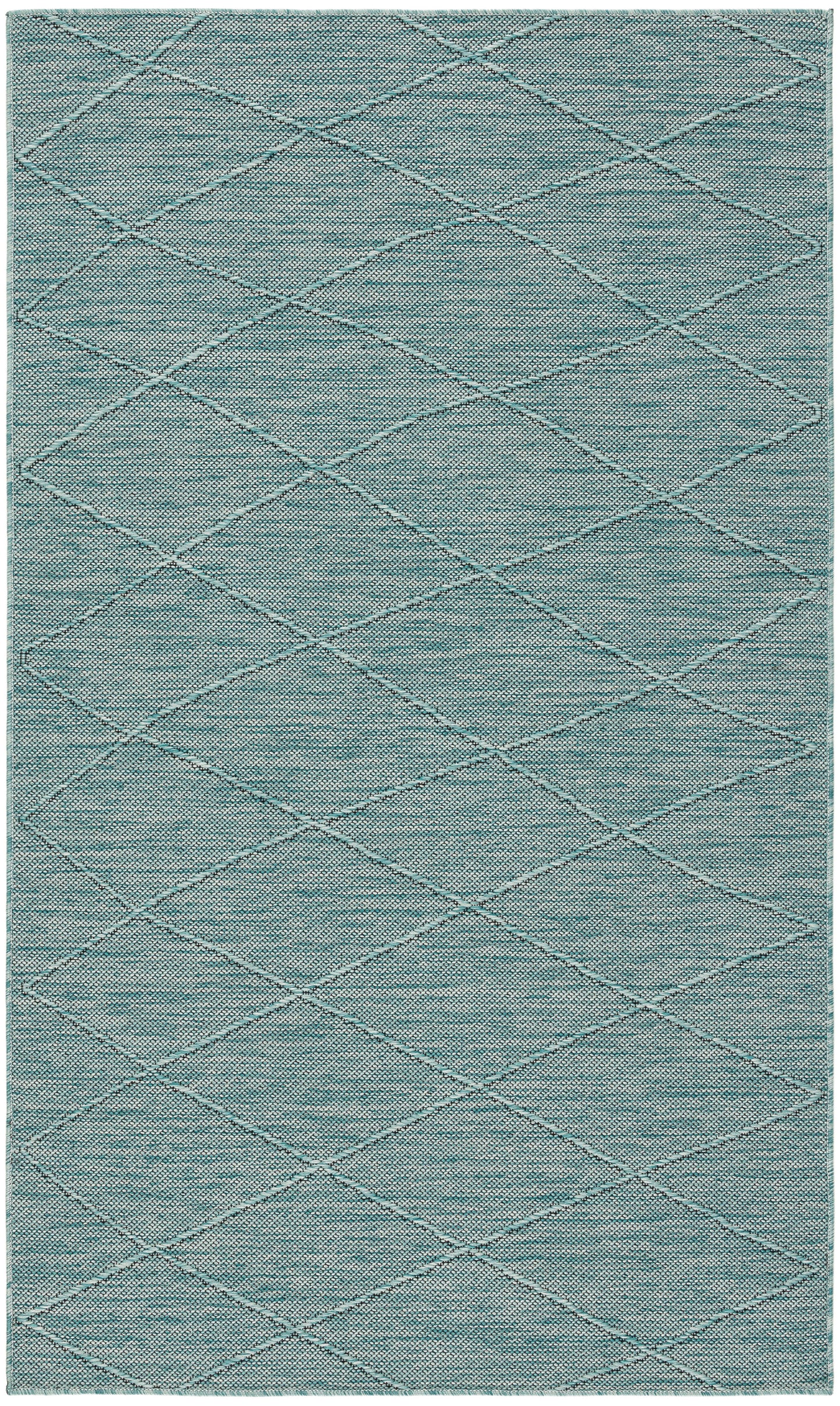 Nourison Washable Solutions 3' x 5' Aqua Modern Rug