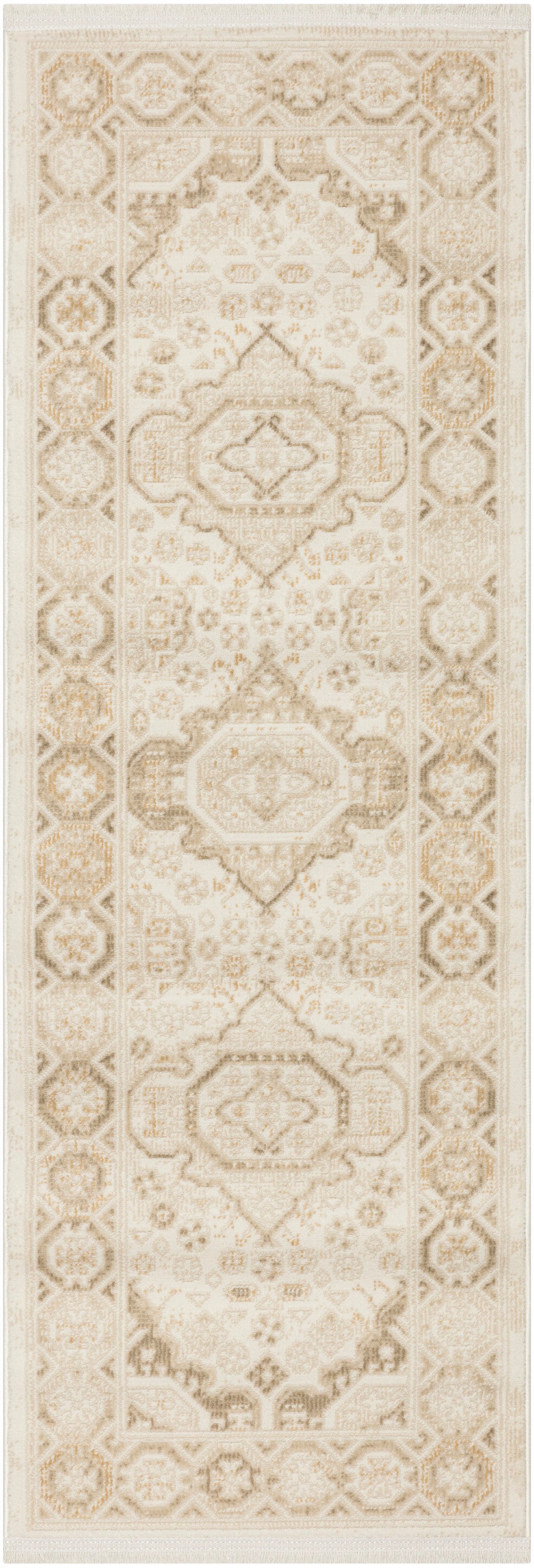 Nourison Pardis 2' x 6' Ivory Beige Vintage Indoor Rug