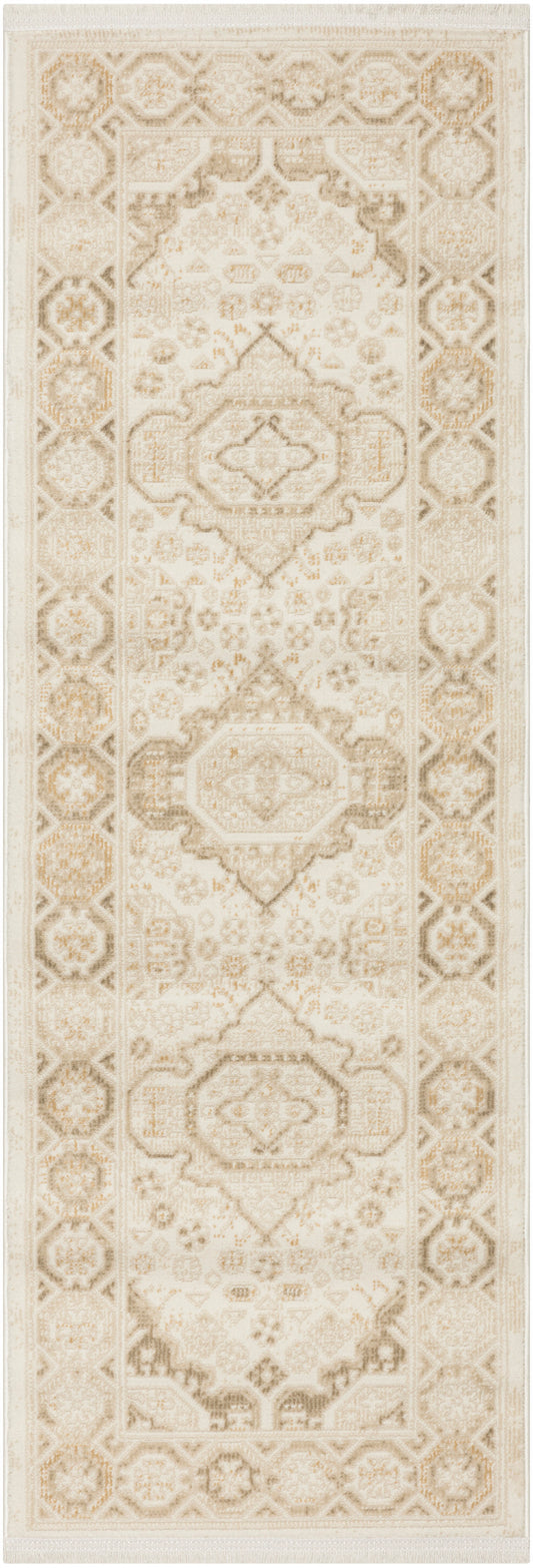 Nourison Pardis 2' x 6' Ivory Beige Vintage Indoor Rug
