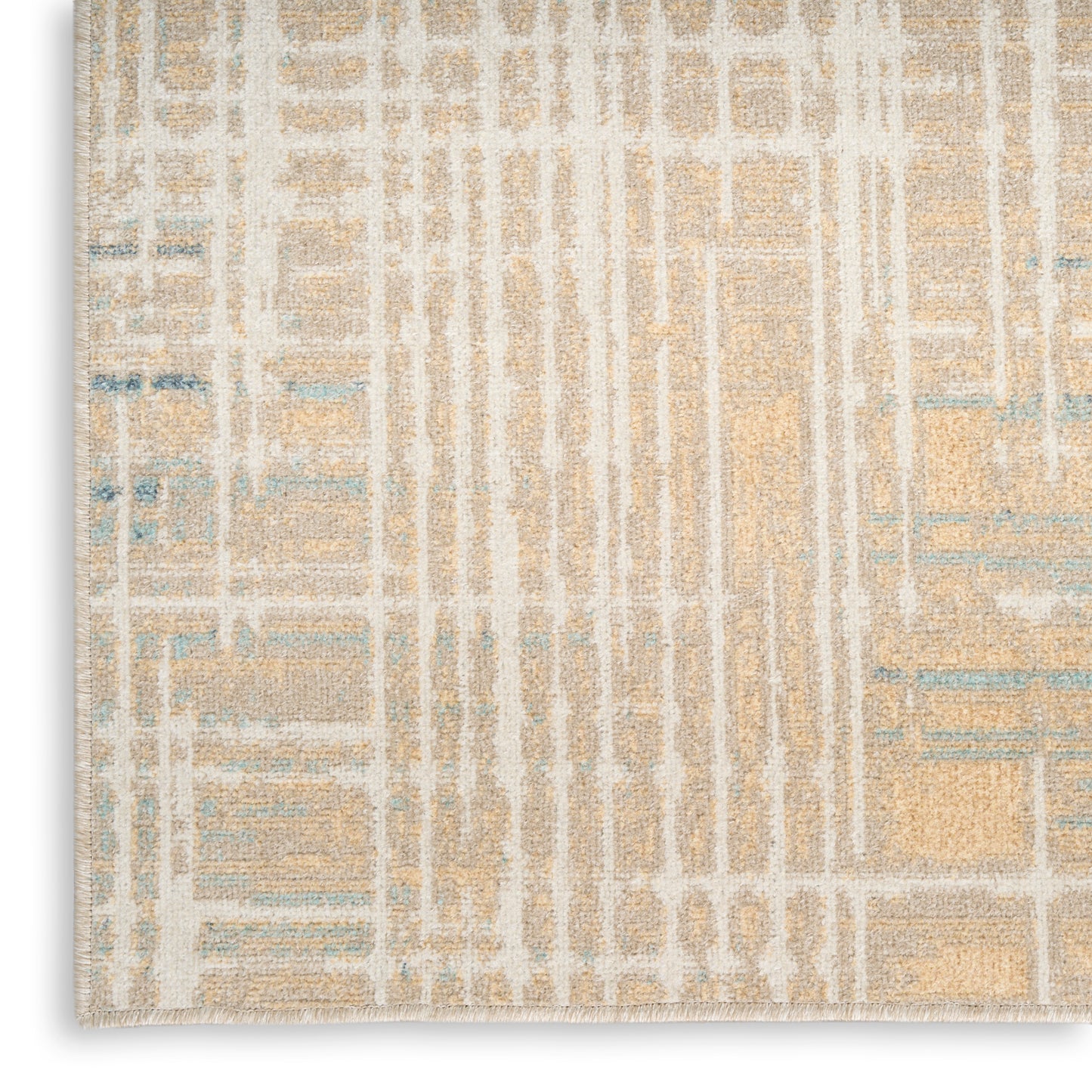 Nourison Washable Decor 5'3" x 7' Beige Blue Modern Indoor Rug