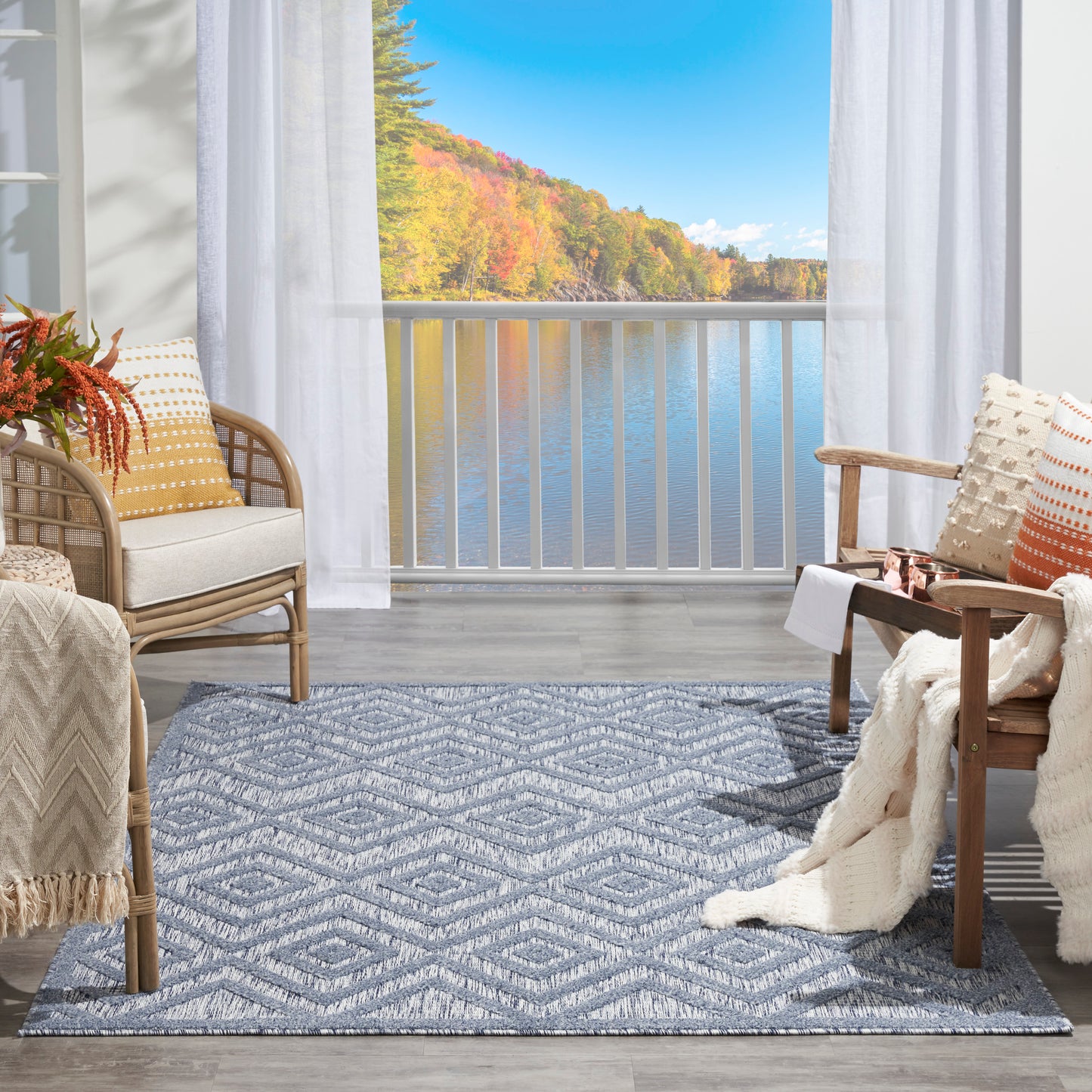 Nourison Versatile 6' x 9' Denim Blue Modern Rug