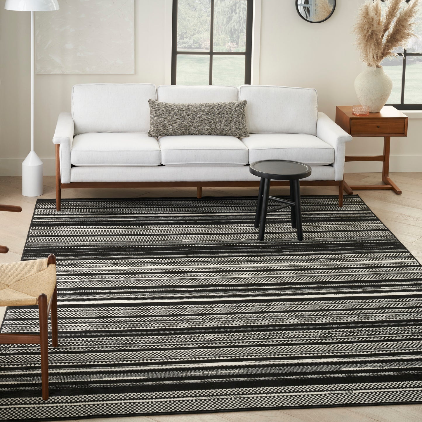 Nourison Grafix 7'10" x 9'10" Black White Modern Indoor Rug