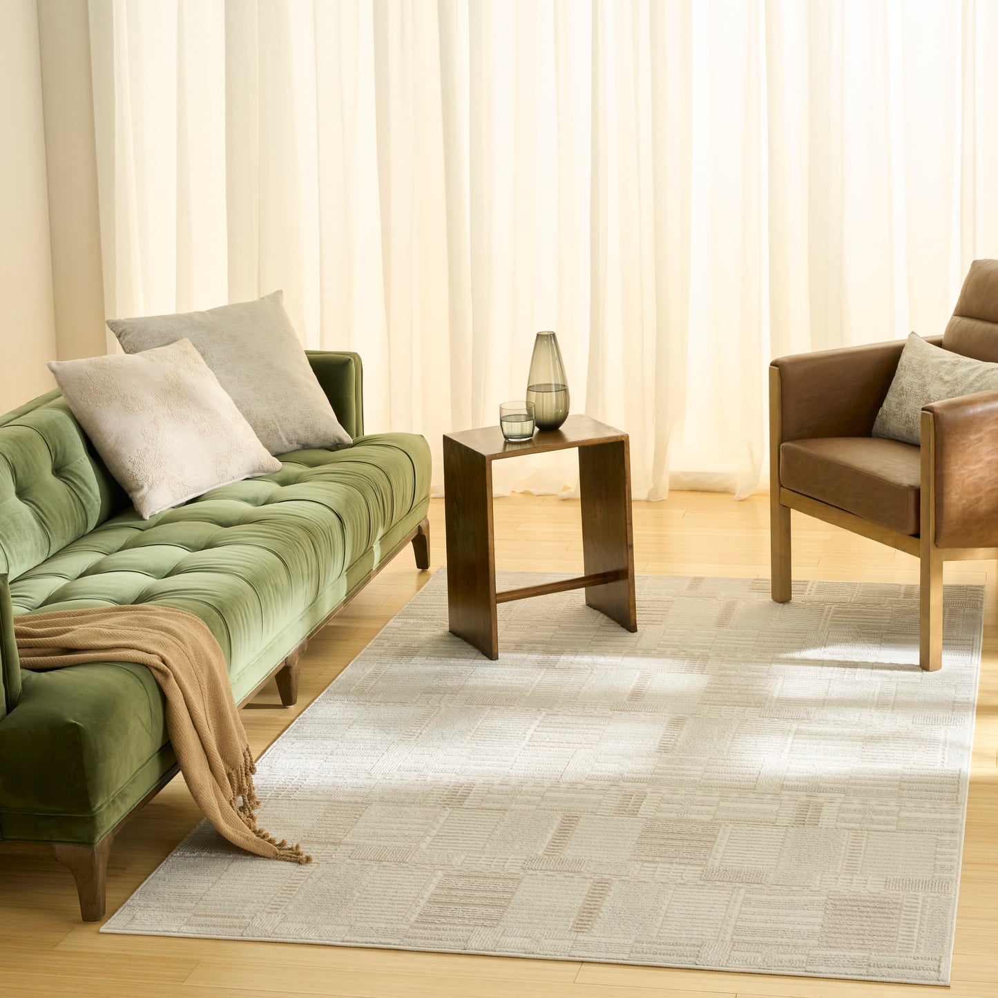 Nourison Nordic 5' x 7' Ivory Beige Modern Indoor Rug