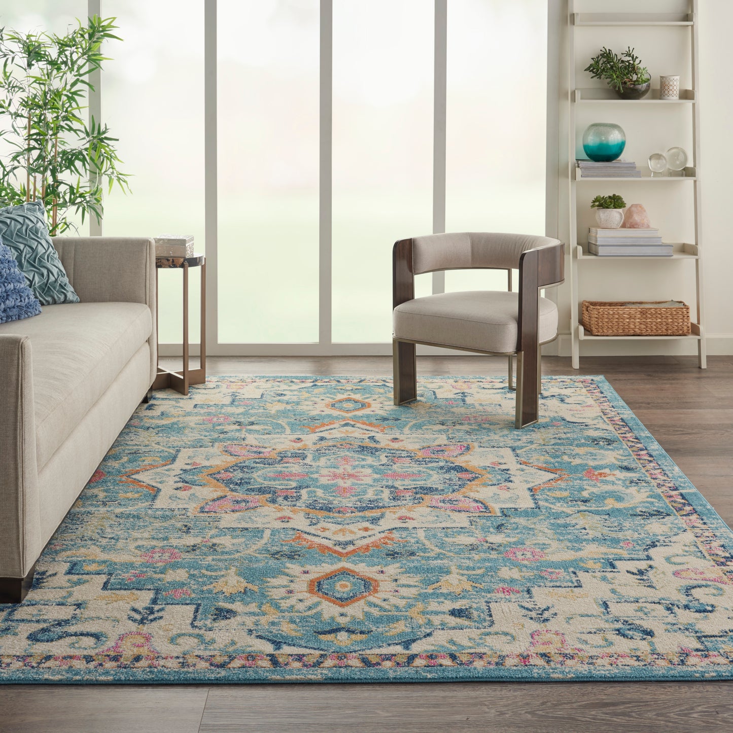 Nourison Passion 8' x 10' Ivory/Light Blue Bohemian Indoor Rug