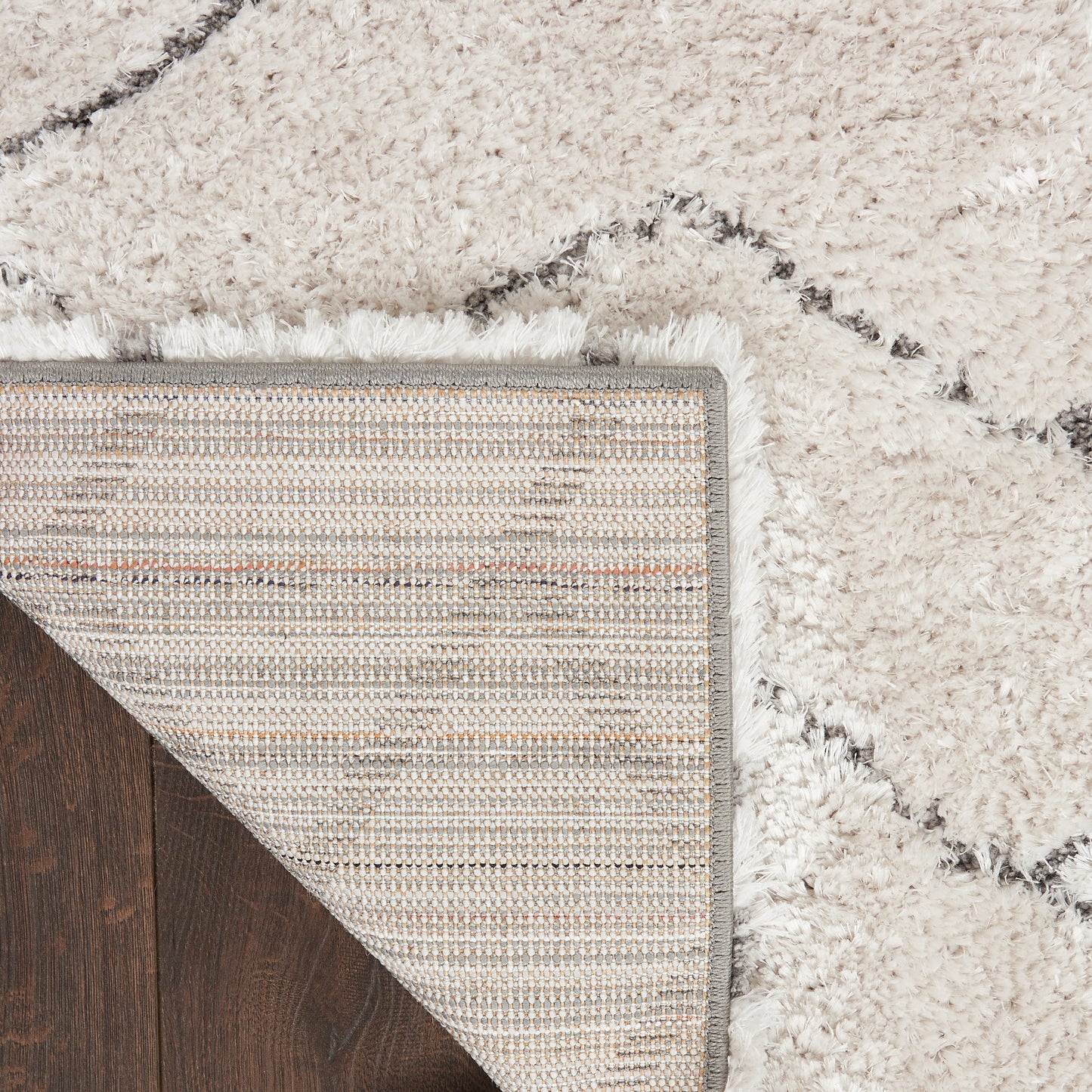 Nourison Dreamy Shag 4' x 6' Ivory Grey Shag Indoor Rug