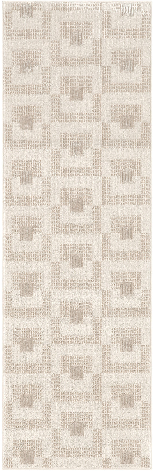 Nourison Nordic 2' x 6' Ivory Beige Modern Indoor Rug