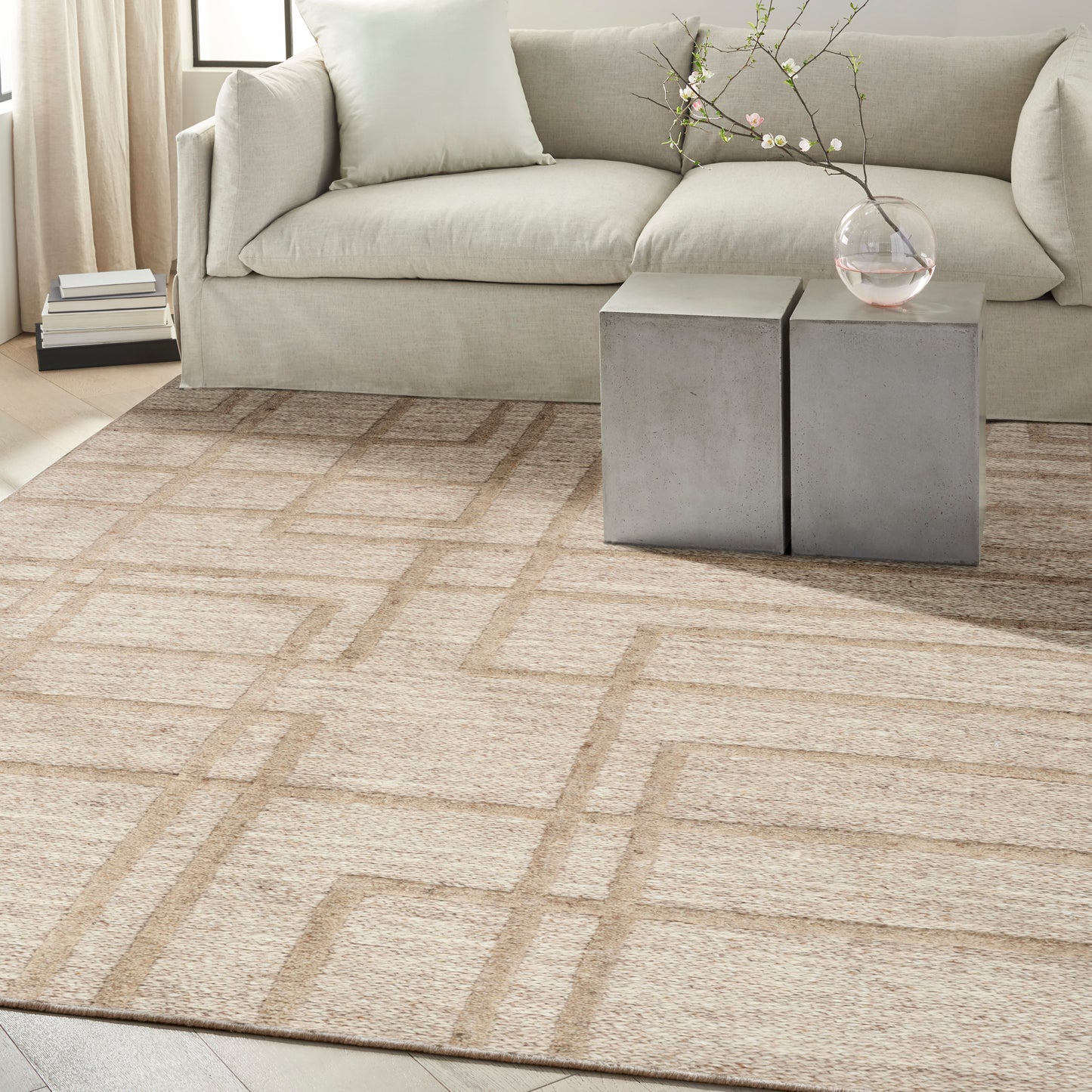 Calvin Klein CK045 Impressions 5'3" x 7'3" Camel Modern Indoor Rug