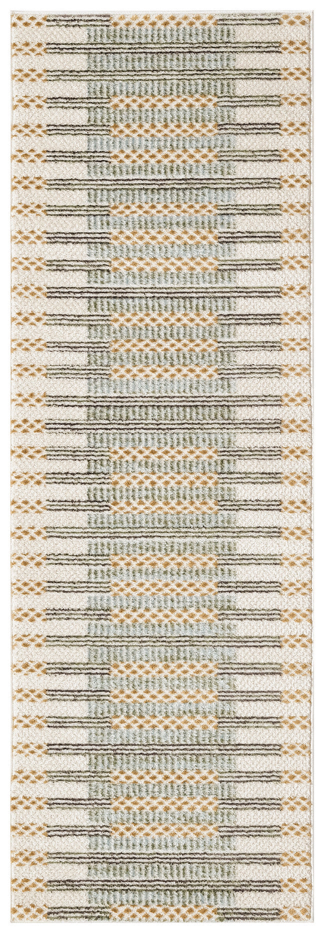 Nourison Nordic 2' x 6' Ivory Multicolor Modern Indoor Rug