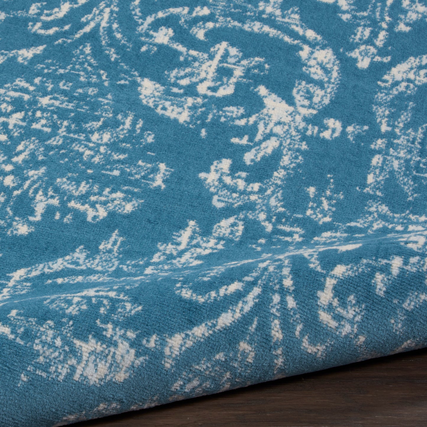 Nourison Jubilant 5'3" x Round Blue Vintage Indoor Rug