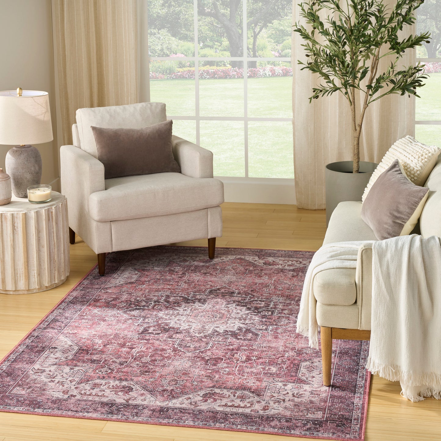 Nourison Nourison Washables 6' x 9' Red Vintage Indoor Rug