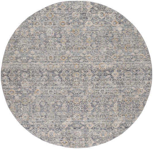 Nourison Lynx 7’10” x Round Charcoal Vintage Indoor Rug