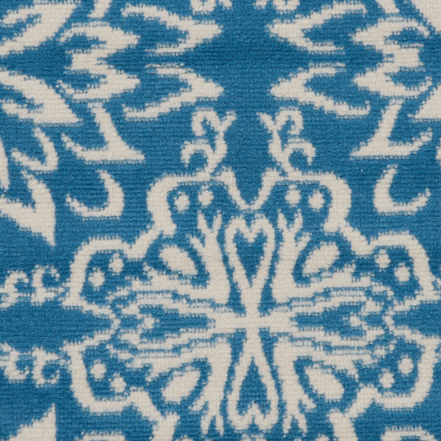 Nourison Jubilant 5'3" x Round Ivory Blue Farmhouse Indoor Rug