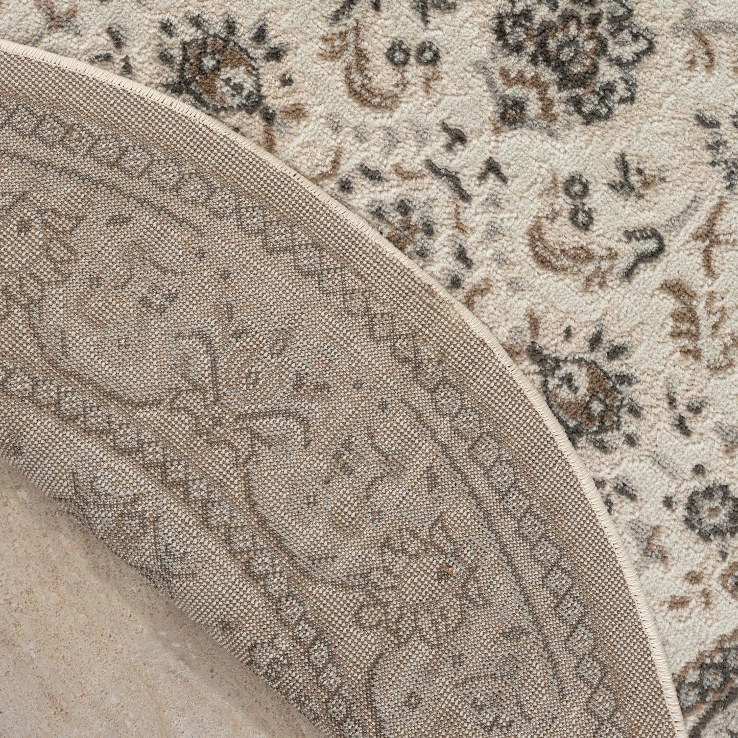 Nourison Serenity Home 8' x Round Ivory Mocha Vintage Indoor Rug