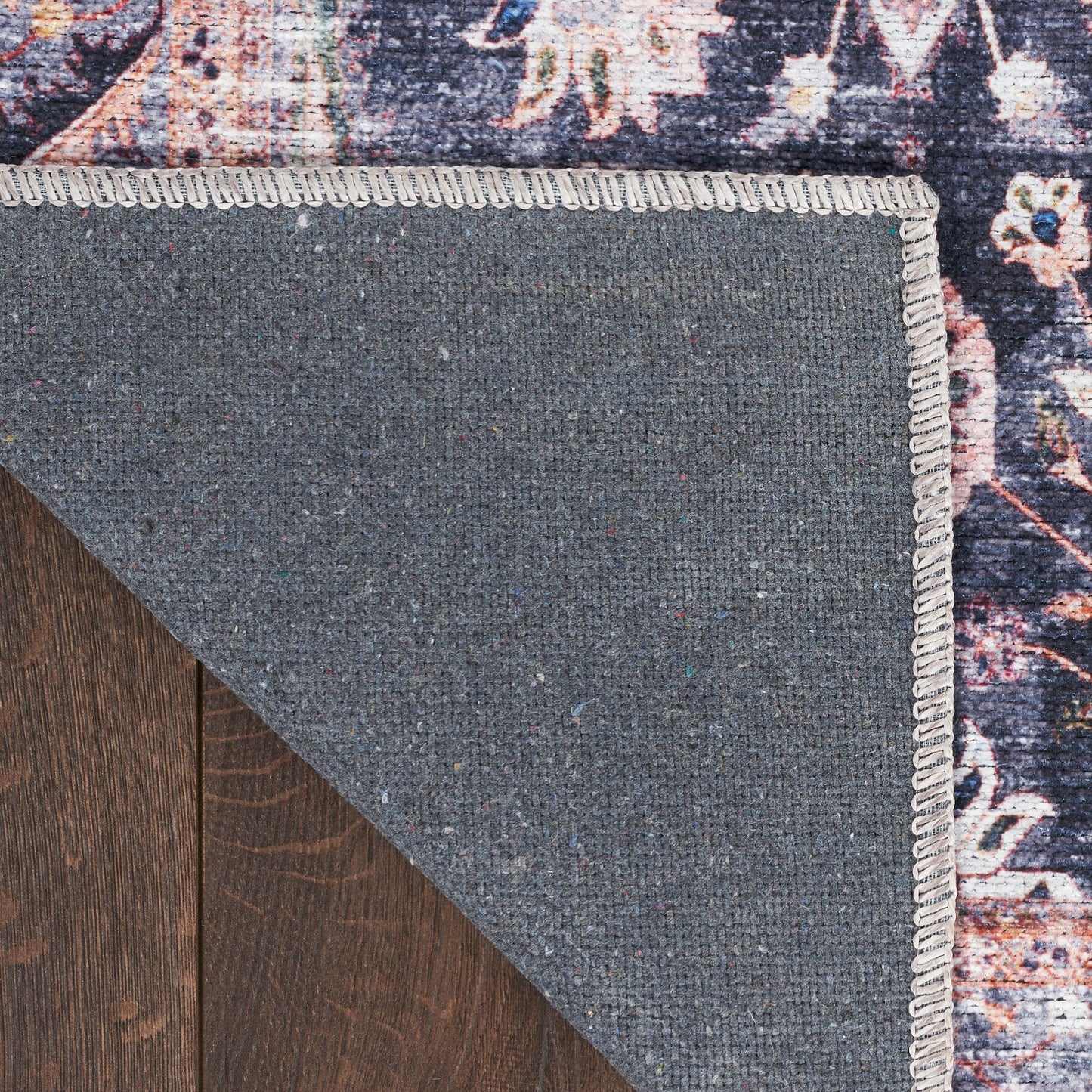Nourison Grand Washables 4' x 6' Navy Ivory Vintage Indoor Rug