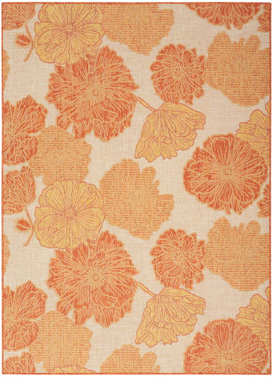 Nourison Garden Oasis 6' x 9' Coral Tropical Rug