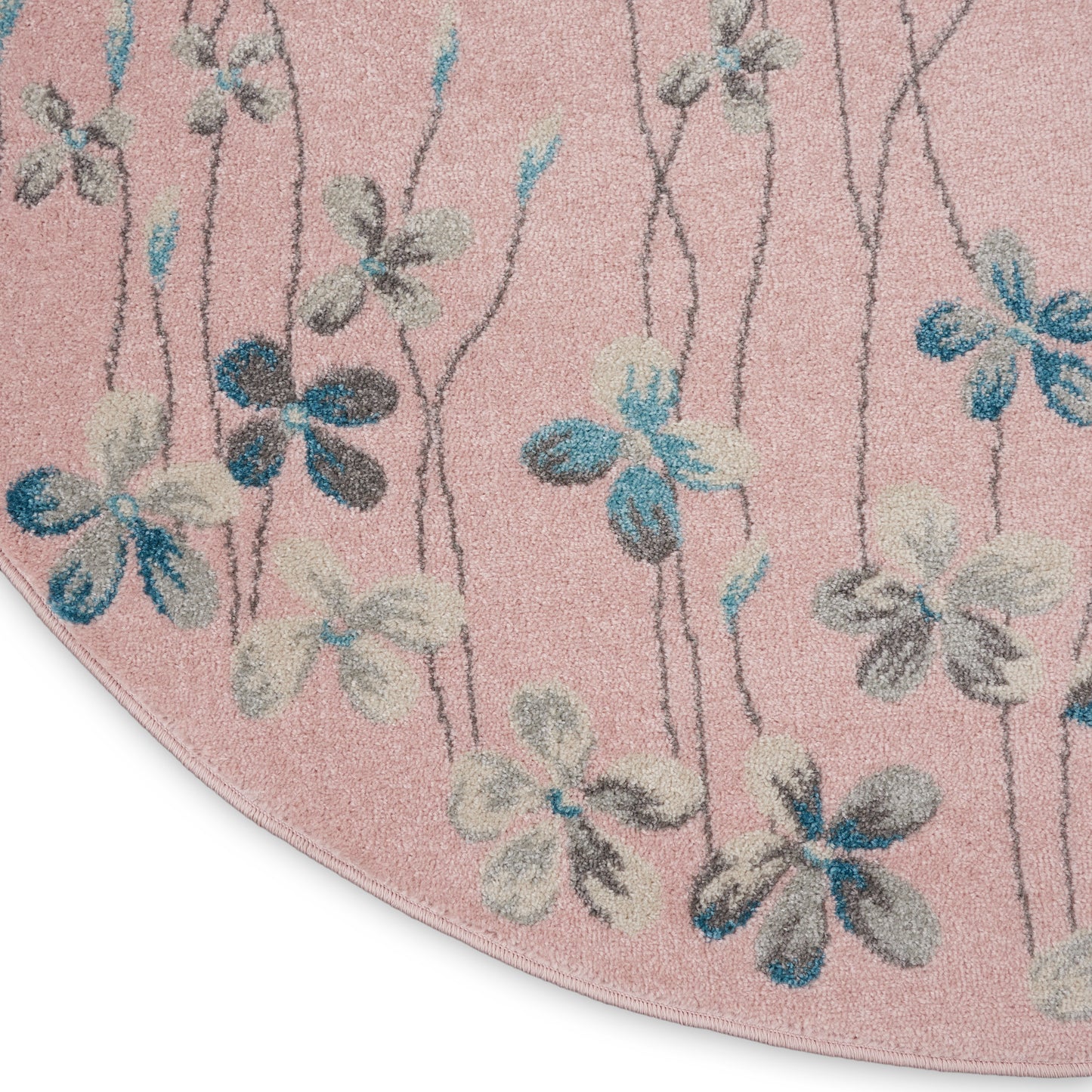 Nourison Tranquil 5'3" x Round Pink Contemporary Indoor Rug
