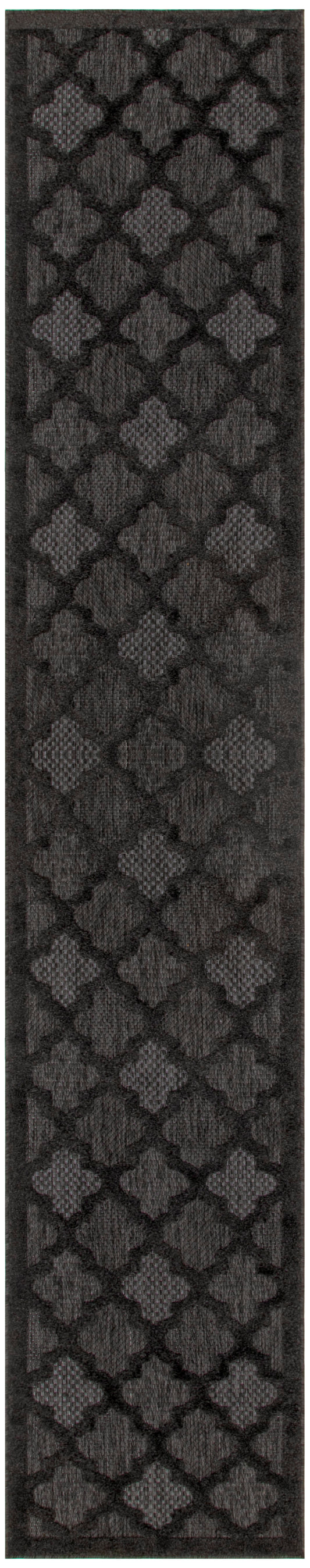 Nourison Easy Care 2'2" x 20' Charcoal Black Modern Rug