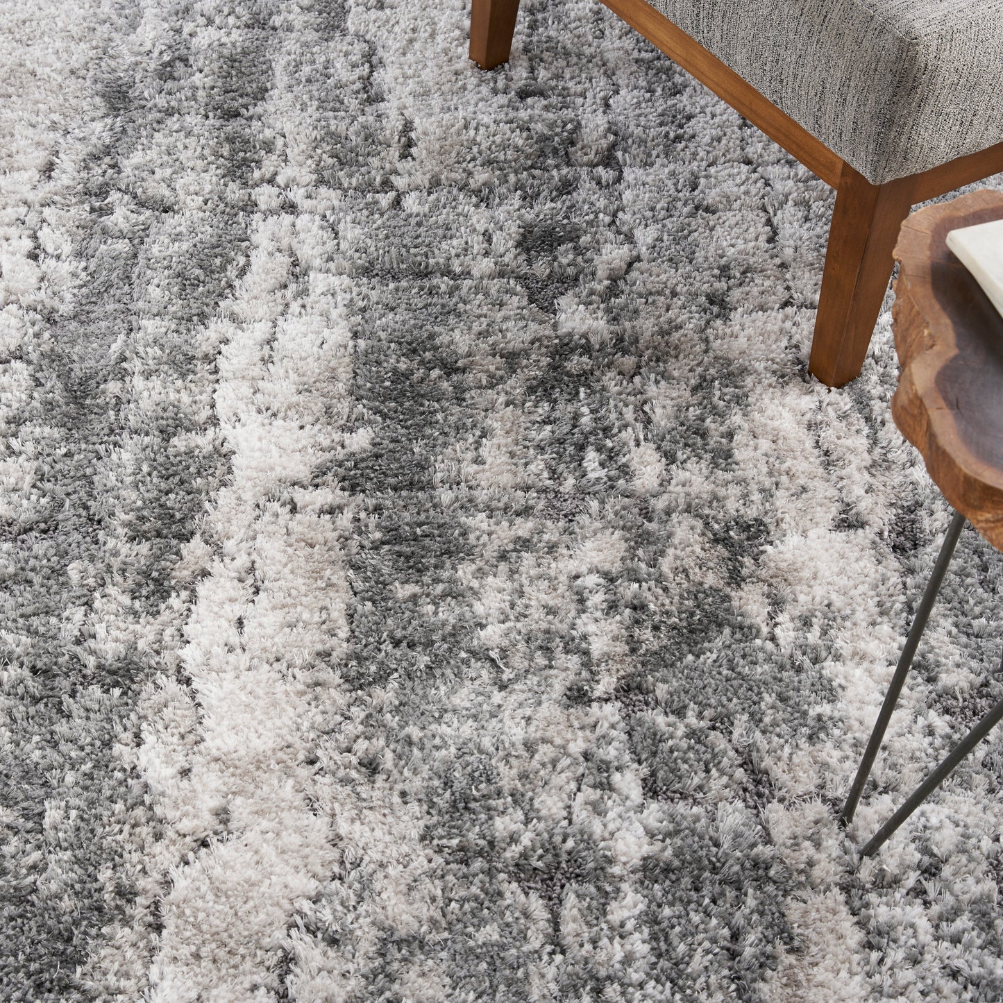 Nourison Dreamy Shag 9' x 12' Ivory Charcoal Shag Indoor Rug