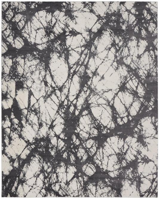 Calvin Klein CK011 Verdant 7'10" x 9'10" Ivory/Charcoal Modern Indoor Rug