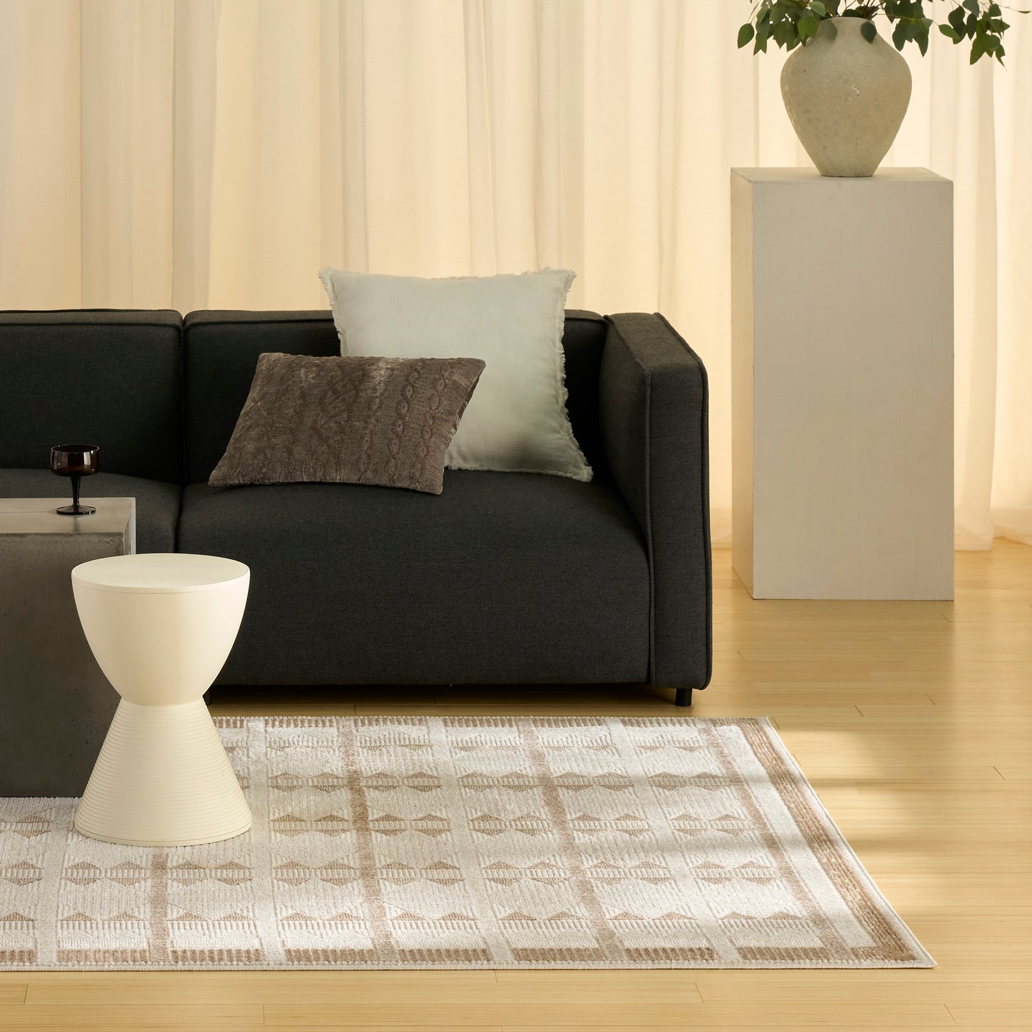 Nourison Nordic 5' x 7' Taupe Modern Indoor Rug