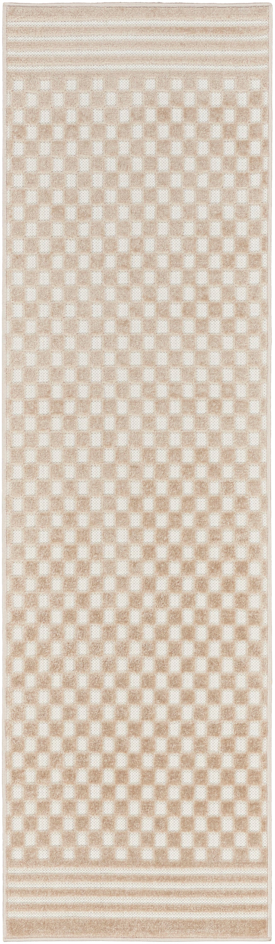 Nourison Care Free 2' x 6' Beige Modern Indoor Rug